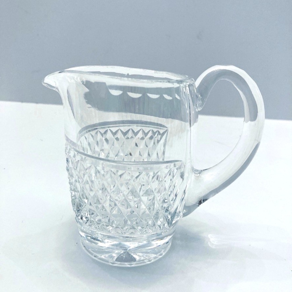 Waterford Crystal Creamer Pitcher‎ Diamond Crosshatch 4" Tall Discontinued EUC